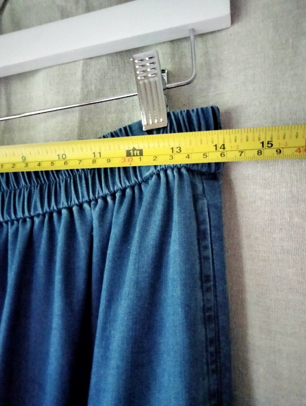 Women's Blue Tiered Maxi Skirt with Elastic Waist - Picture 5 of 11